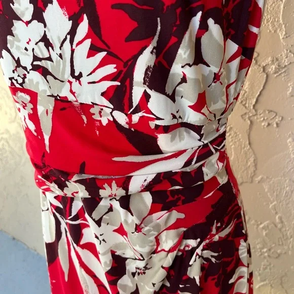 Donna Karan Red Floral Dress - Picture 2 of 6